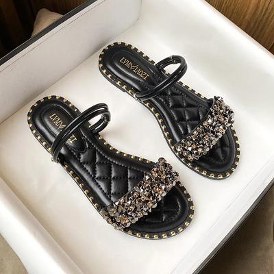 Classic Luxury Sandals 2024 Women's Summer Top Selling Flat Fairy Style Fashion Outwear High Quality Slippers In Large Sizes 43