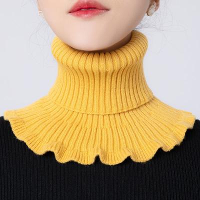 Neck Women's Head Autumn and Winter Warm Neck Cover Cervical Vertebrae with Decorative Fake Collar Knitted High-necked Wool Collar