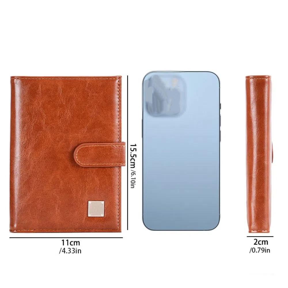 Purse PU Passport Bag Card Holder Storage Card Bag Portable Passport Clip  Men