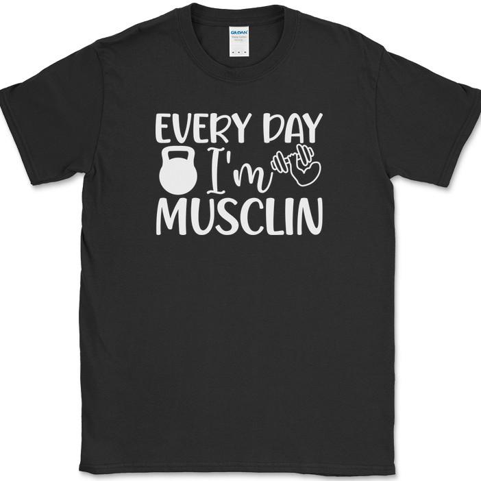 Каждый день я качаюсь Футболка Смешная Футболка для тренажерного зала, фитнеса, тренировок, поднятия тяжестей S