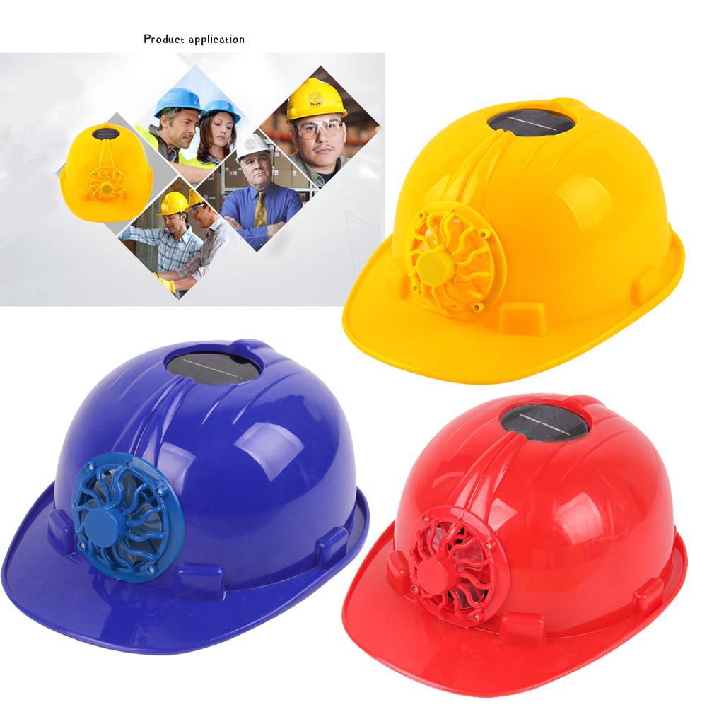 Solar Powered Cooling Fan Safety Helmet 