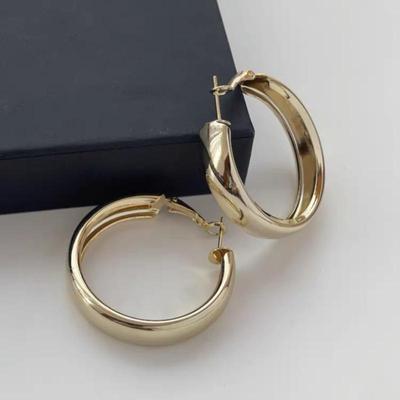2023 Minimalist Large Hoop Metal Mirror Stud Earrings - Elegant European & American Style
