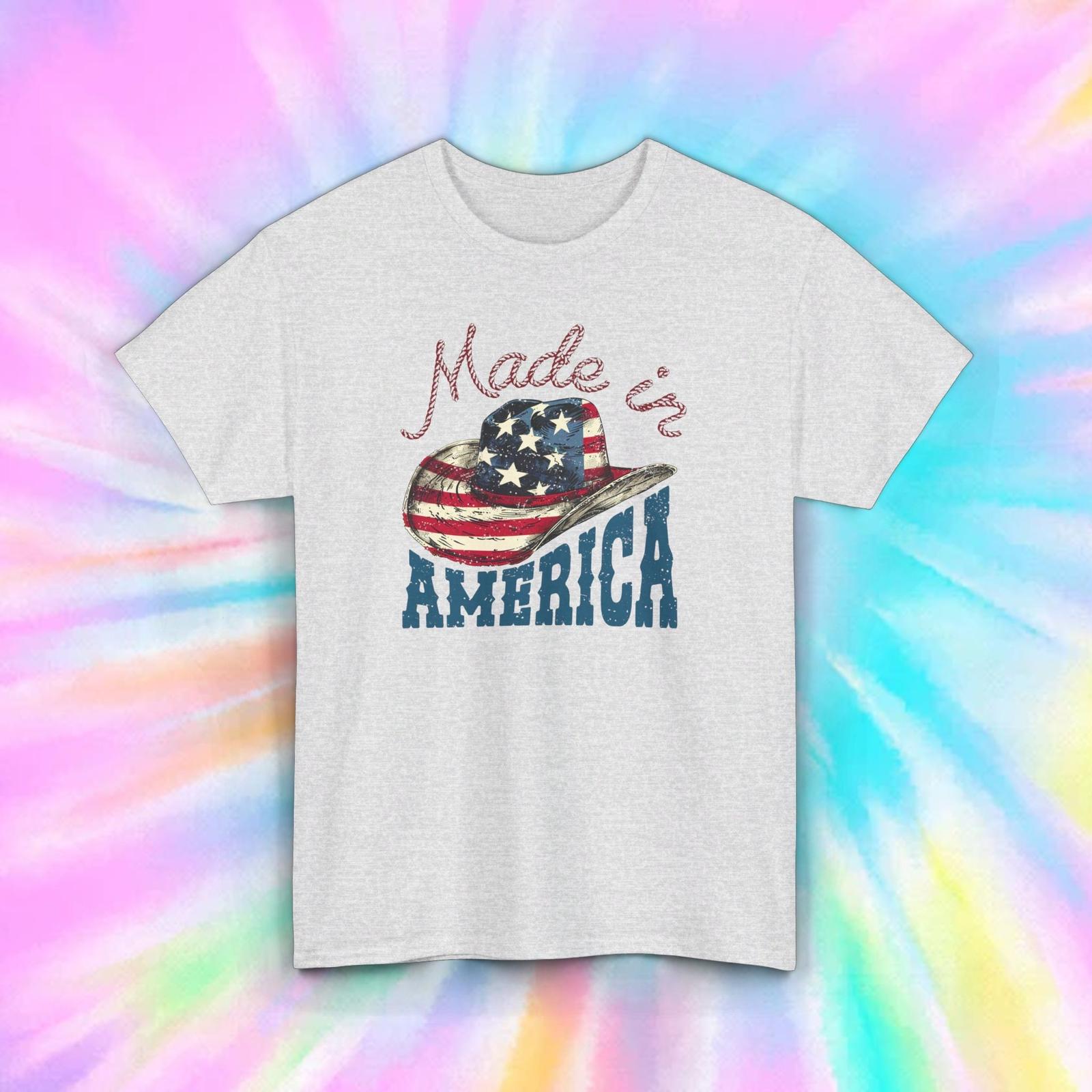 Made in America Shirt | Patriotic Cowboy Hat Graphic Tee | USA Pride M