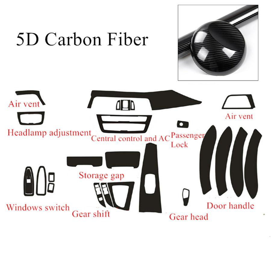 For BMW 3 Series F30 F31 Interior Decal Trim Stickers Glossy Carbon Fiber Style