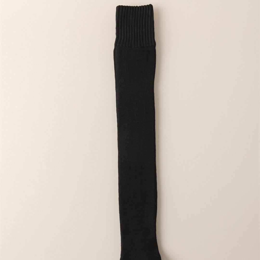 

Утолщенные овечьи шерстяные удлиненные носки для детей, теплые флисовые женские носки до бедра с вощеной внутренней частью One Size чёрный