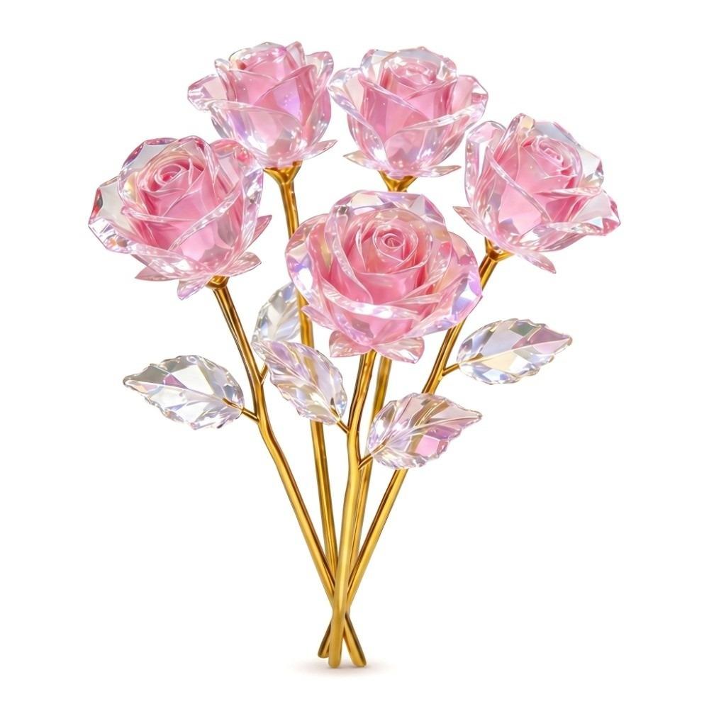 10 Stück Handgefertigte Ewige Rosen Große Künstliche Kristallblumen Goldene Rose Geschenk Heimdekoration
