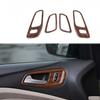 For Ford Kuga Escape Brown Wood Car Inner Door Handle Cover Decor Trim 2013-2015