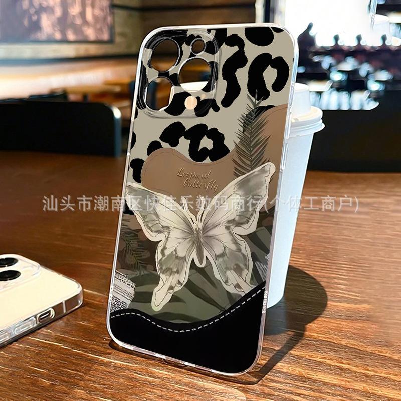Colorful butterfly iPhone16ProMax/15/14/13 series mobile phone case 11/12 transparent 17ProMax soft