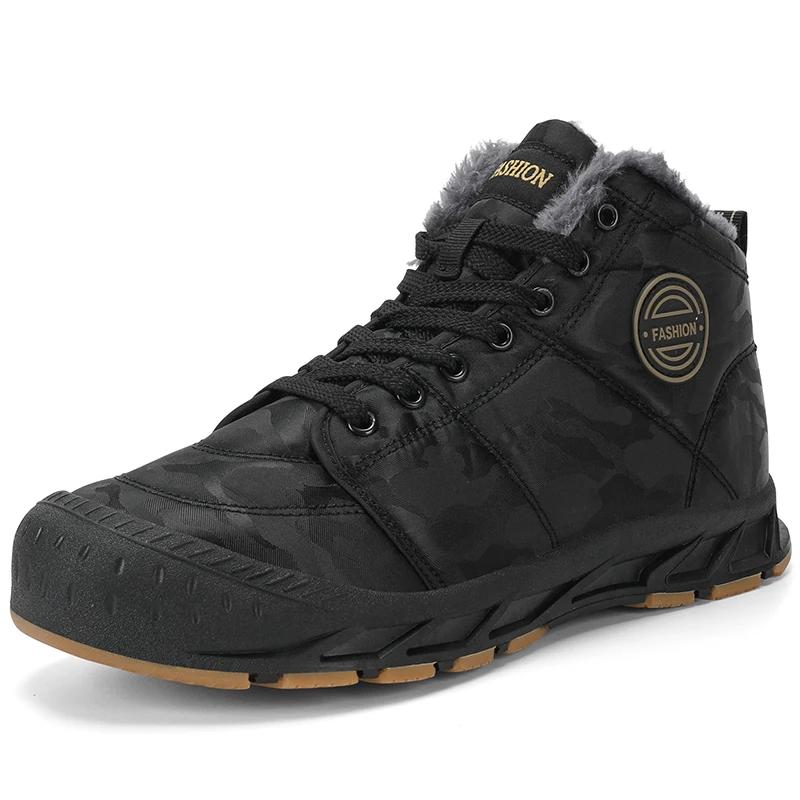 Fashion Men Winter Snow Boots Super Warm Men Hiking Boots Waterproof Men's Boots Outdoor Sneakers Non-slip Rubber Men's Work Ankle Boots
