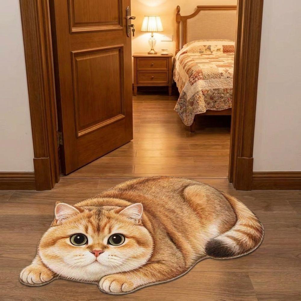 Non-Slip Home Decor Carpet Anti-fouling Cartoon Carpet Soft Cat-Shaped Area Rug  Bedrooms