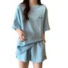 Summer Casual Shorts 2 Piece Set Women Korean Loose Casual Preppy Short Sleeve T Shirt Fashion All-Match Female 2 Piece Set