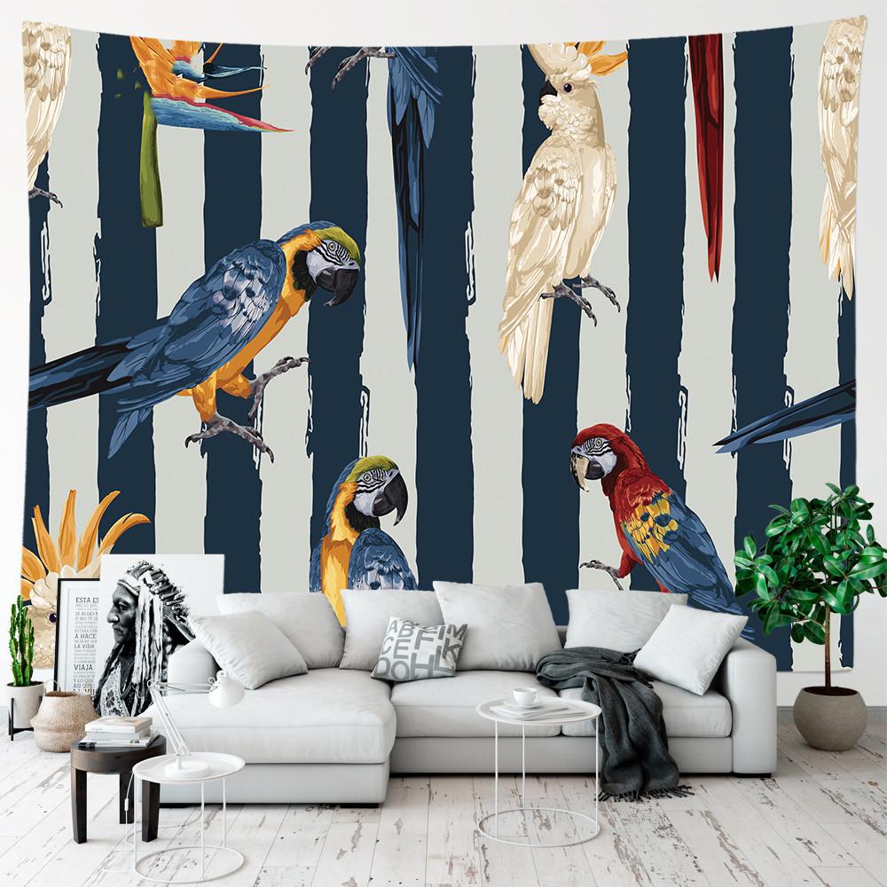 Tapiserie cu plante, agățat pe perete, pentru decorarea camerei, frunze tropicale, peisaj, flori, fundal, decor pentru dormitor