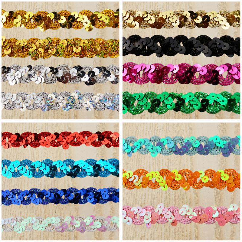 11 Meter Sequin Lace Trim Fabric Glitter Ribbon For Stage Performance Garments Hat Sewing Decor DIY Handmade Craft Accessories