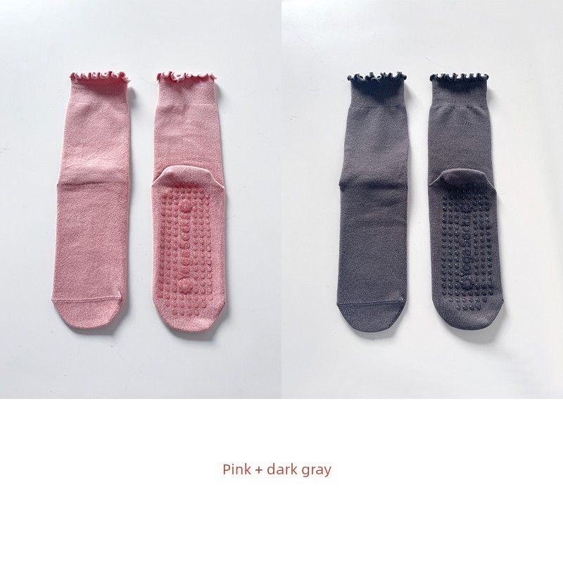 

Женские тонкие деревянные носки для йоги без косточек 1 Pink 1 dark gray combination 2 pairs
