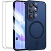 Case for Samsung Galaxy A57 5G, with Magnetic Ring - Navy Blue - 2 Tempered Glasses