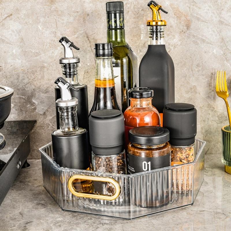 Turntable Storage Box Portable Fruit Basket Suitable for Cabinets Storerooms Kitchen Countertops Refrigerator Offices