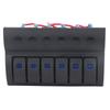 Electrical Switch Panel 6 Gang Pre Wired Blue LED Switch Control Panel with Overload Protector for B