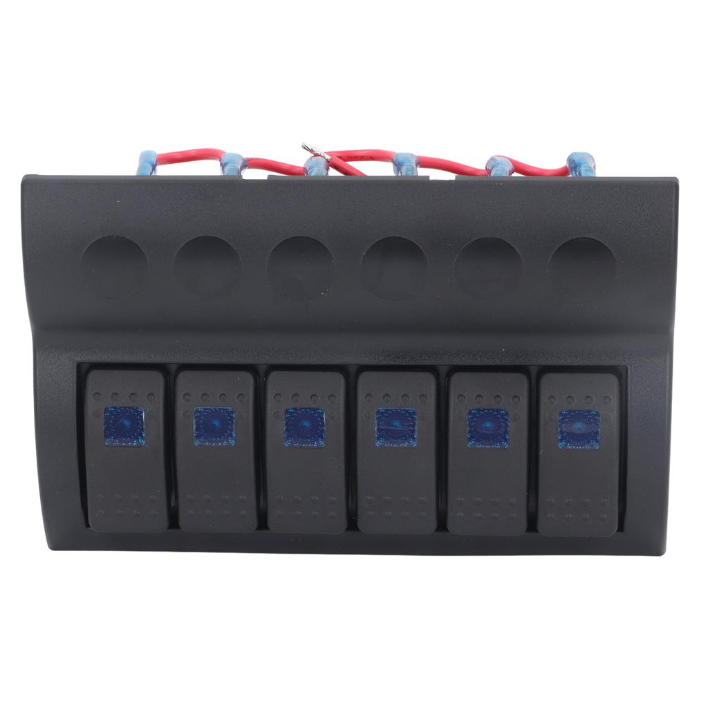 Electrical Switch Panel 6 Gang Pre Wired Blue LED Switch Control Panel with Overload Protector for B