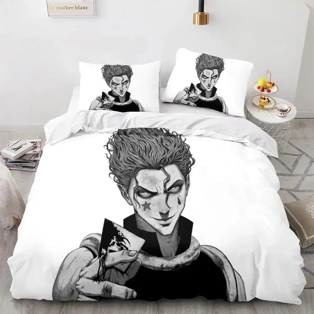 HUNTER×HUNTER Bedding Set Single Twin Full Queen King Size Bed Set Aldult Kid Bedroom Duvetcover Sets Bed Furniture Set Bedroom