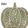 Autumn Theme Party Supplies 3Pcs Fall Wooden Pumpkin Tabletop Decor, Layered Cutout Maple Leaf Entryway Decorative Piece Figurine, Harvest