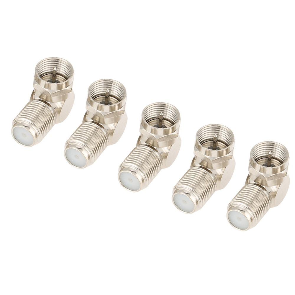 5PCS Practical Right Angle Connector 90 Degree F Type Adapter Coaxial Connector  Modem Connection