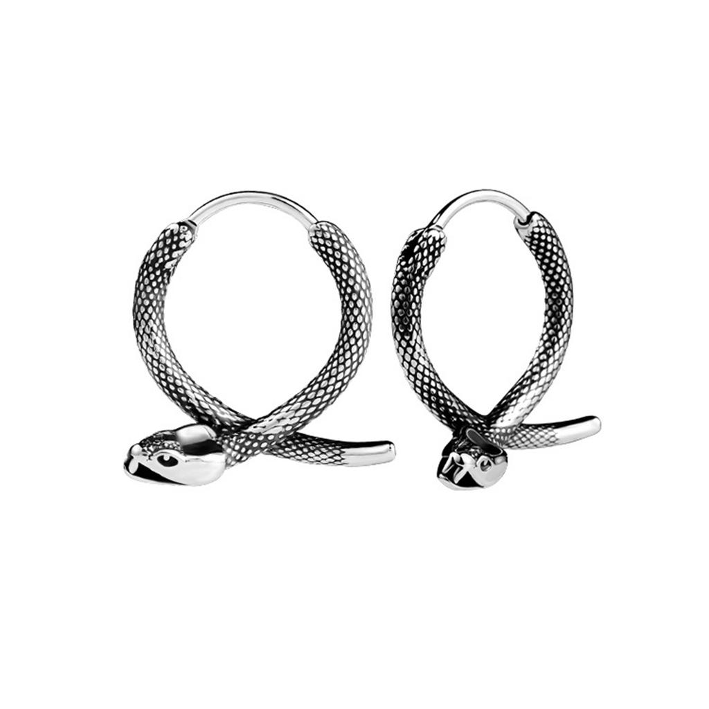 New Geometric Hoop Earrings for Men Boys, Waterproof Stainless Steel Gothic Ear Gifts to BFF Brothers Dad Father Jewelry