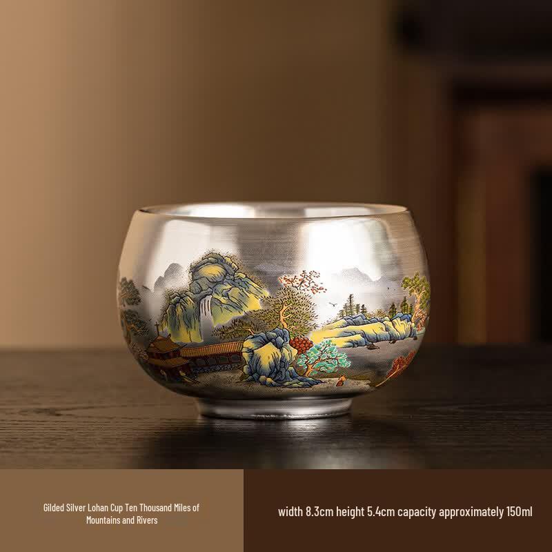 Dragon Year Gilt Silver Lohan Master Teacup
