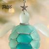 Holiday Gift for Friends Sea Glass Marine Life Advent Calendar, 24 Day Countdown Box Family Christmas Tradition with Ocean Animal Acrylic Ornaments,