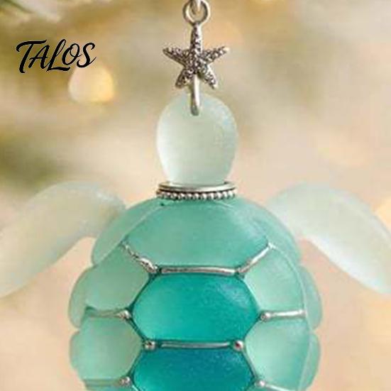 Holiday Gift for Friends Sea Glass Marine Life Advent Calendar, 24 Day Countdown Box Family Christmas Tradition with Ocean Animal Acrylic Ornaments,