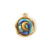 2 PCs 304 Stainless Steel & Natural Shell Charms 18K Real Gold Plated Irregular Round Moon Heart Flower Pendants DIY Necklace