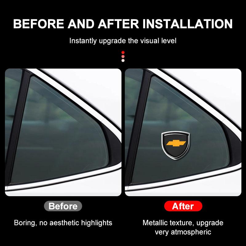 1Pcs 3D Metal Auto Door Shield Emblem Car Body Badge Sticker Styling For Chevrolet Cruze Equinox Captiva Trax Malibu Tahoe Impala Sonic