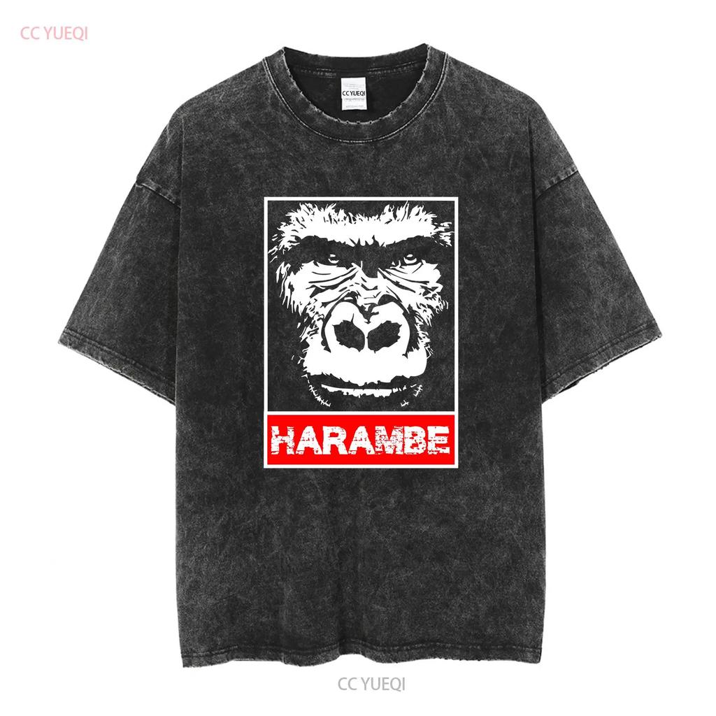 REMEMBER HARAMBE ACTIVE T SHIRT vintage Washed Breathable Unisex Versatile Slightly Soft Stylish Casual homme graphic Stretched