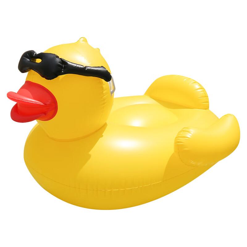 Giant Yellow Duck Inflatable Pool Float with Sunglasses