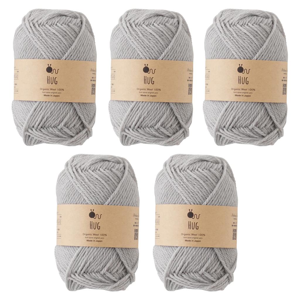 Harawoo Knitworm HUG Medium 5 30g Made in Organic Gray Yarn, Balls, (Approx. 92m), Japan, Wool,