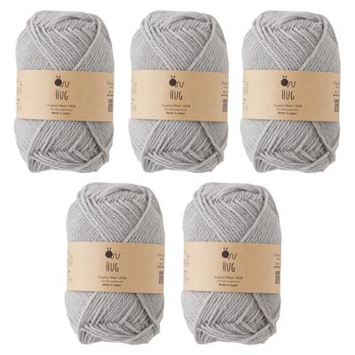 Harawoo Knitworm HUG Medium 5 30g Made In Organic Gray Yarn, Balls, (Approx. 92m), Japan, Wool,