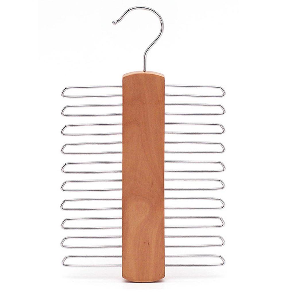 20 Bar Wooden Tie Hanger Space Saving Hanger Wood Bra Holder for Tank Tops Bathing Suits Belts Ties