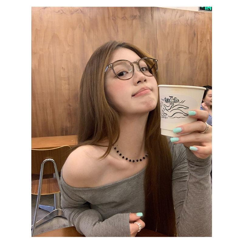 Women Off Shoulder Slim Fit Long Sleeve Solid T Shirt Casual Basic Daily Top