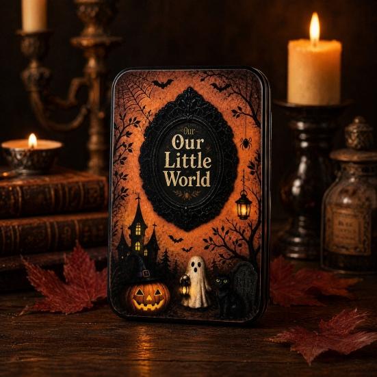 DIY Mini Po Frames Silhouette Tin Box Halloween Miniature Picture Display Storage Container