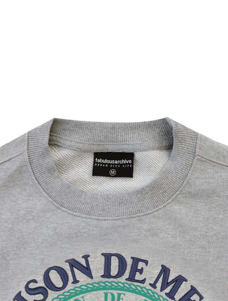 LA MAISON STUDIO Women'S Crop Maison Leris Hidden Logo Sweatshirt Melange Grey (Fcd1Ts201W)