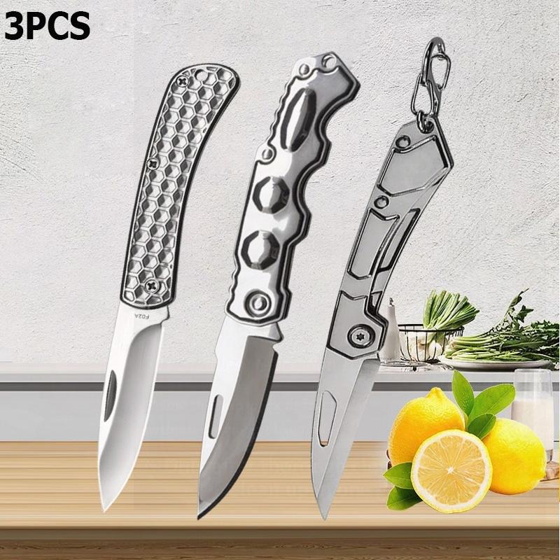 WXCOO Stainless Steel Folding Householdd Pocket Knife Kitchen Knife Kitchen Accessories Non-slip Handle Fruit Knife Cooking