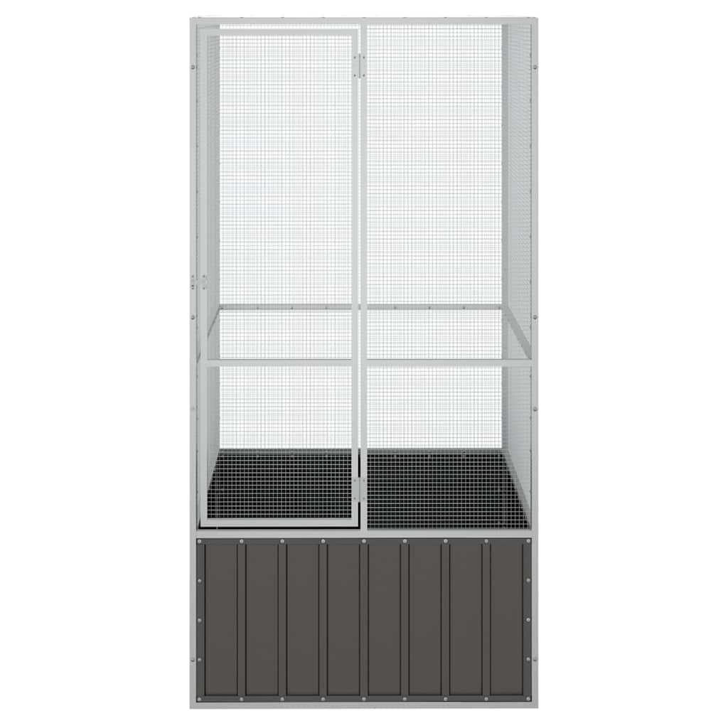 Vidaxl Aviary, Anthracite, 111X107X211.5 Cm, Galvanized Steel