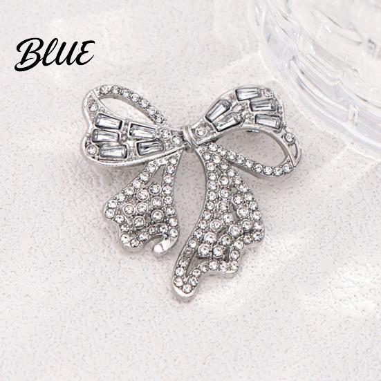 Alloy Brooch Pin Sparkling Rhinestone Bow Brooch Mini Bowknot Shaped Lapel Shape Jewelry Pin Clothing Accessory for Women Girls Minimalist Metal