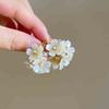 Silver needle French retro flower pearl fringed earrings personality sweet temperament stud earrings women