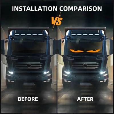 2PCS Devil Eyes Light for Cars Dynamic Big Led Eyes for Car Flexible LED Display Soft Screen Devil Eyes Light Unbendable