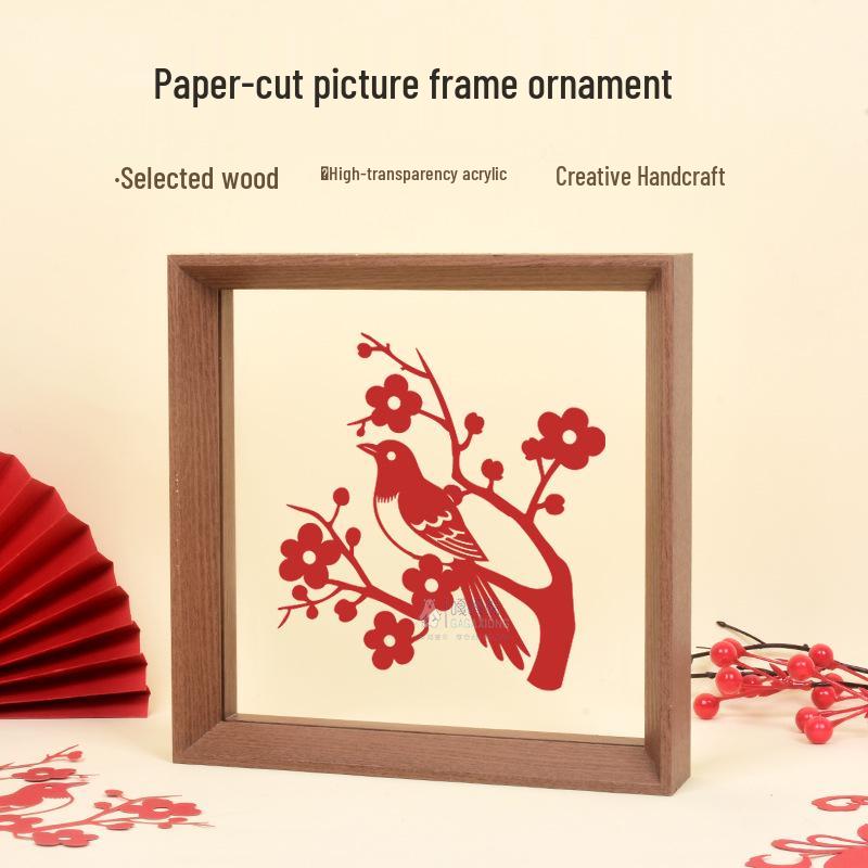 Mid-Autumn Festival & National Day DIY Paper Cut and Paint Kit: Children's Eco-Friendly Chinese Style 3D Photo Frame.