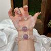 Handmade Lavender Amethyst Rose Quartz Bracelet Love Attraction Natural Crystal Beaded Jewelry