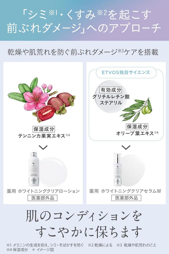 ETVOS Medicated Whitening Clear Serum W [Quasi-drug] 50ml (Beauty serum, whitening, for sensitive skin, contains tranexamic acid)