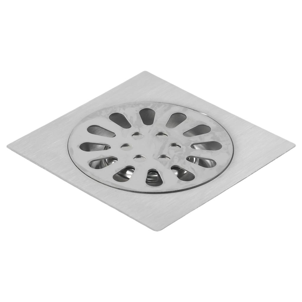 Square Shower Drain Floor Drain Easy Installation Grid Pattern Perfect Size Removable Cover Easy Cleaning Bathroom