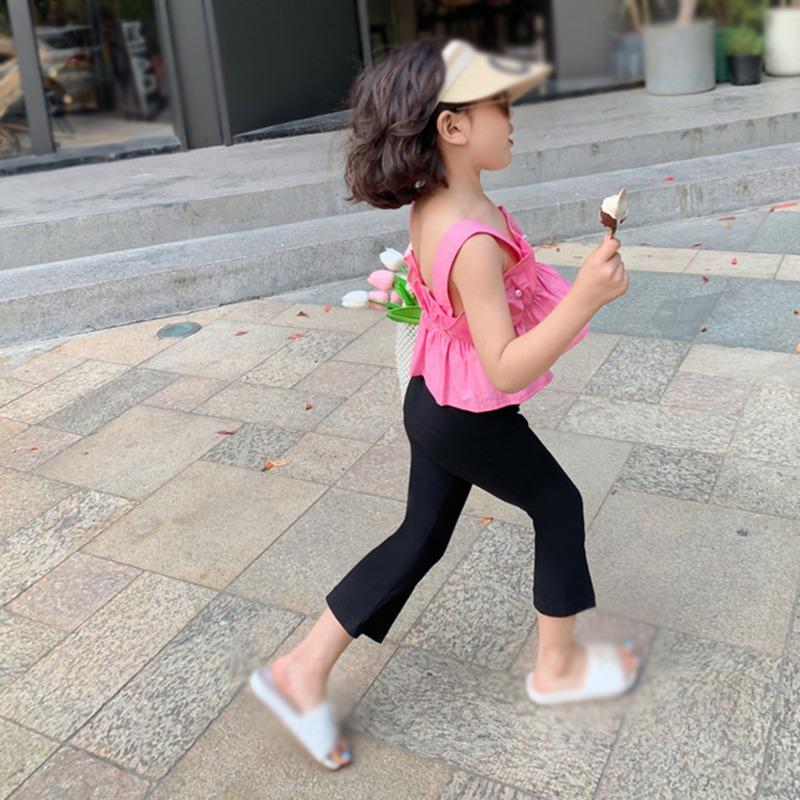 Kids Girls Trousers Black Flared Dance Pants