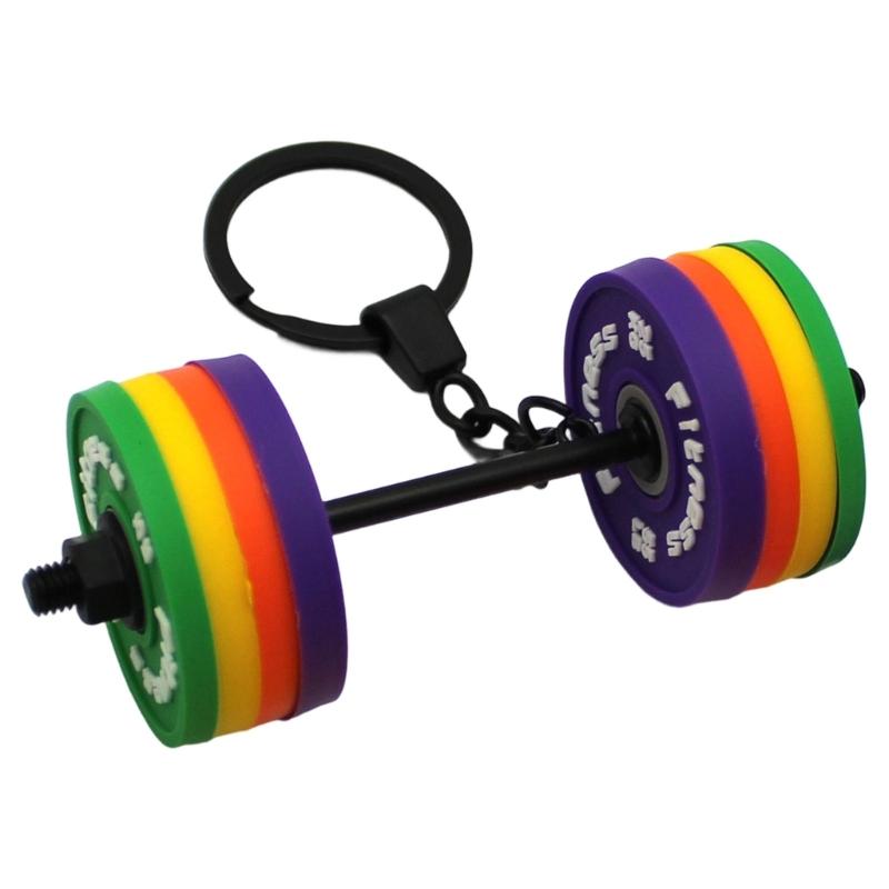 Rubber Dumbbell Keychain Lightweight Portable Exercise Themed Decorative Creative Sports Fitness Bag Decoration